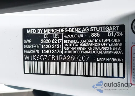 2024 Mercedes-Benz S 580 4Matic from USA, damaged, VIN W1K6G7GB1RA280207
